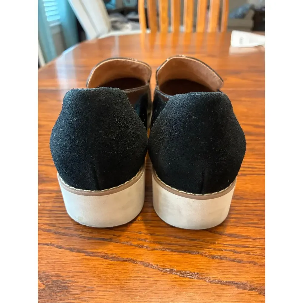 Vionic Kensley Patent Leather Slip-On Lug Sole Platform Loafers Black Size 8.5